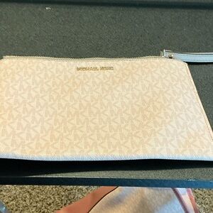 Michael Kors Beige Monogram Wristlet